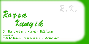 rozsa kunyik business card